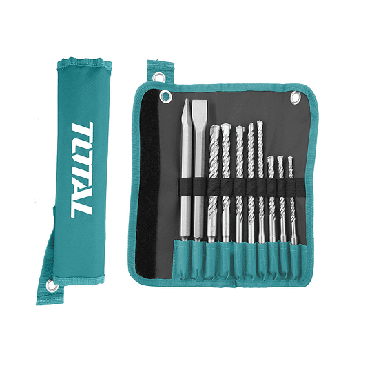Total 10 Pieces Hammer Drill Bits and Chisels Set - TACSD19101 | Supply Master | Accra, Ghana Tools Building Steel Engineering Hardware tool