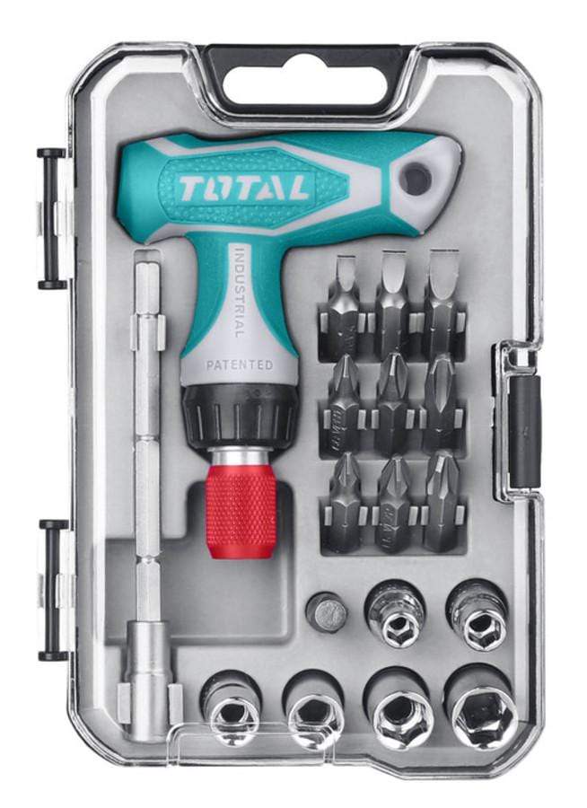 Total 18 Pieces T-handle Wrench Screwdriver Set - TACSD30186