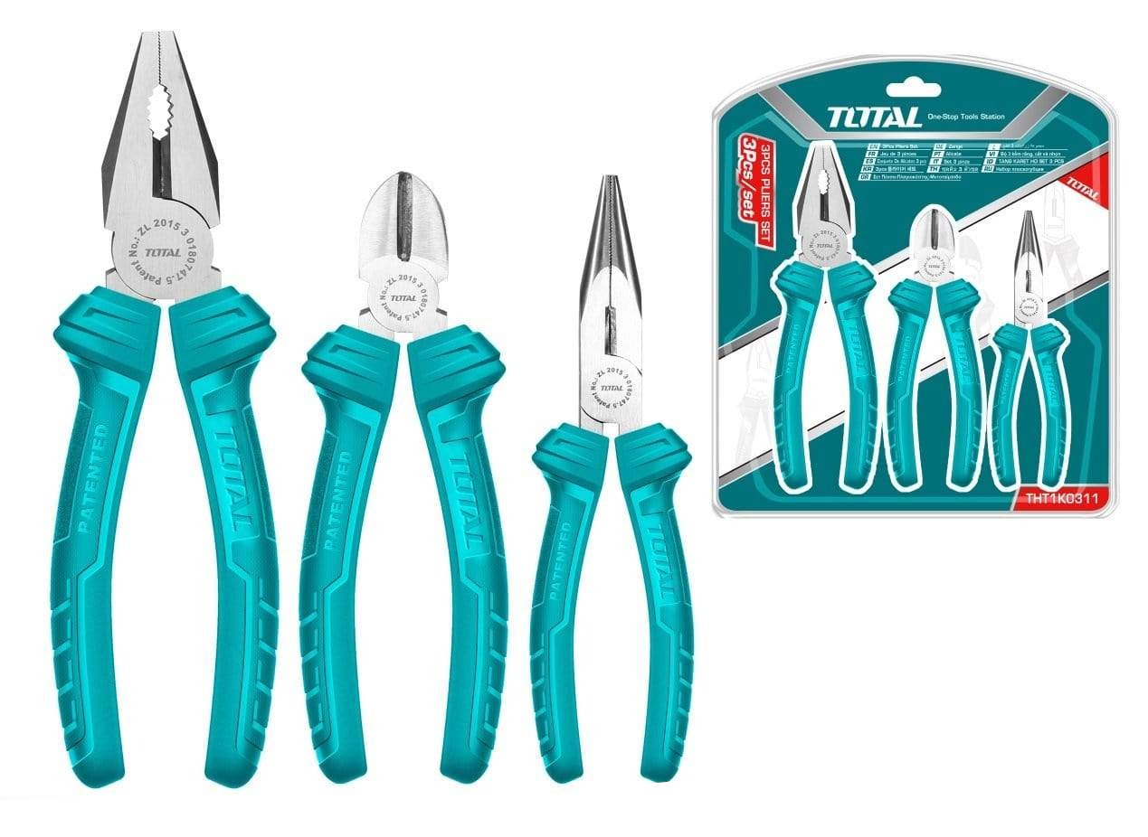 Total 3 Pieces Pliers Set - THT1K0311 | Supply Master | Accra, Ghana Tools Building Steel Engineering Hardware tool