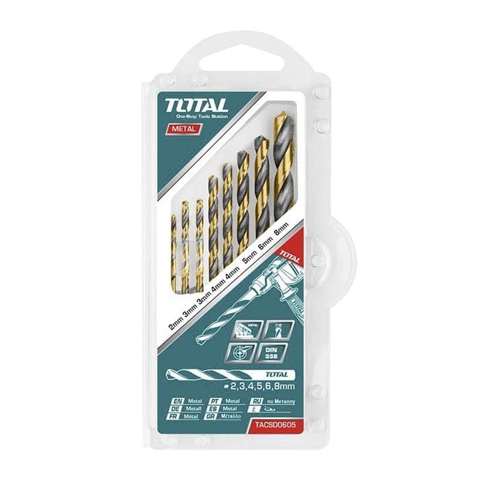 Total 8 Pieces HSS Twist Drill Bits Set - TACSD0801 | Supply Master | Accra, Ghana Tools Buy Tools hardware Building materials