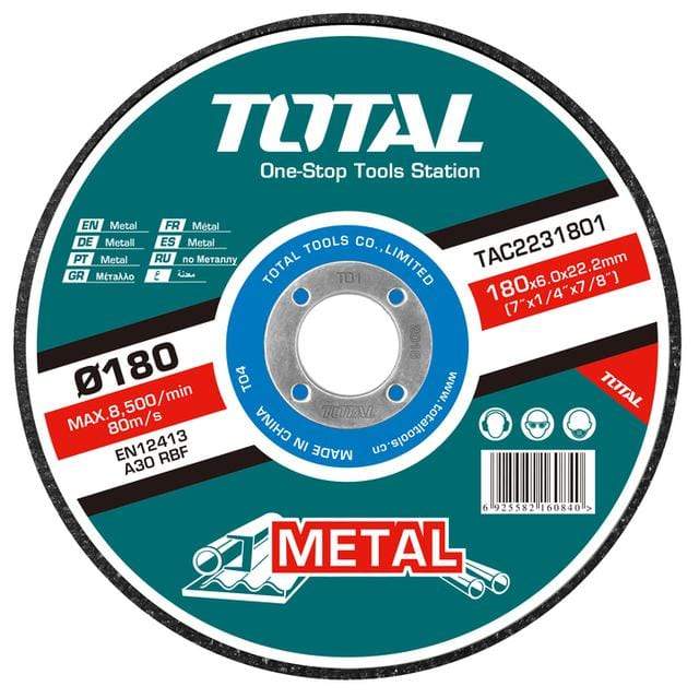 Total Metal Grinding Disc Φ - 180 X 6mm - TAC2231801 | Supply Master | Accra, Ghana Tools Building Steel Engineering Hardware tool