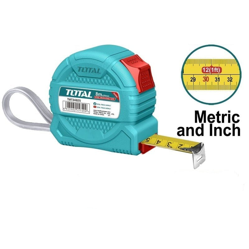 Total Steel Measuring Tape 8m x 25mm - TMT34825 | Supply Master | Accra, Ghana Tools Buy Tools hardware Building materials