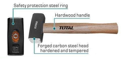 Total Stoning Hammer 1000g with Hardwood Handle - THTW721000 | Supply Master | Accra, Ghana Tools Building Steel Engineering Hardware tool