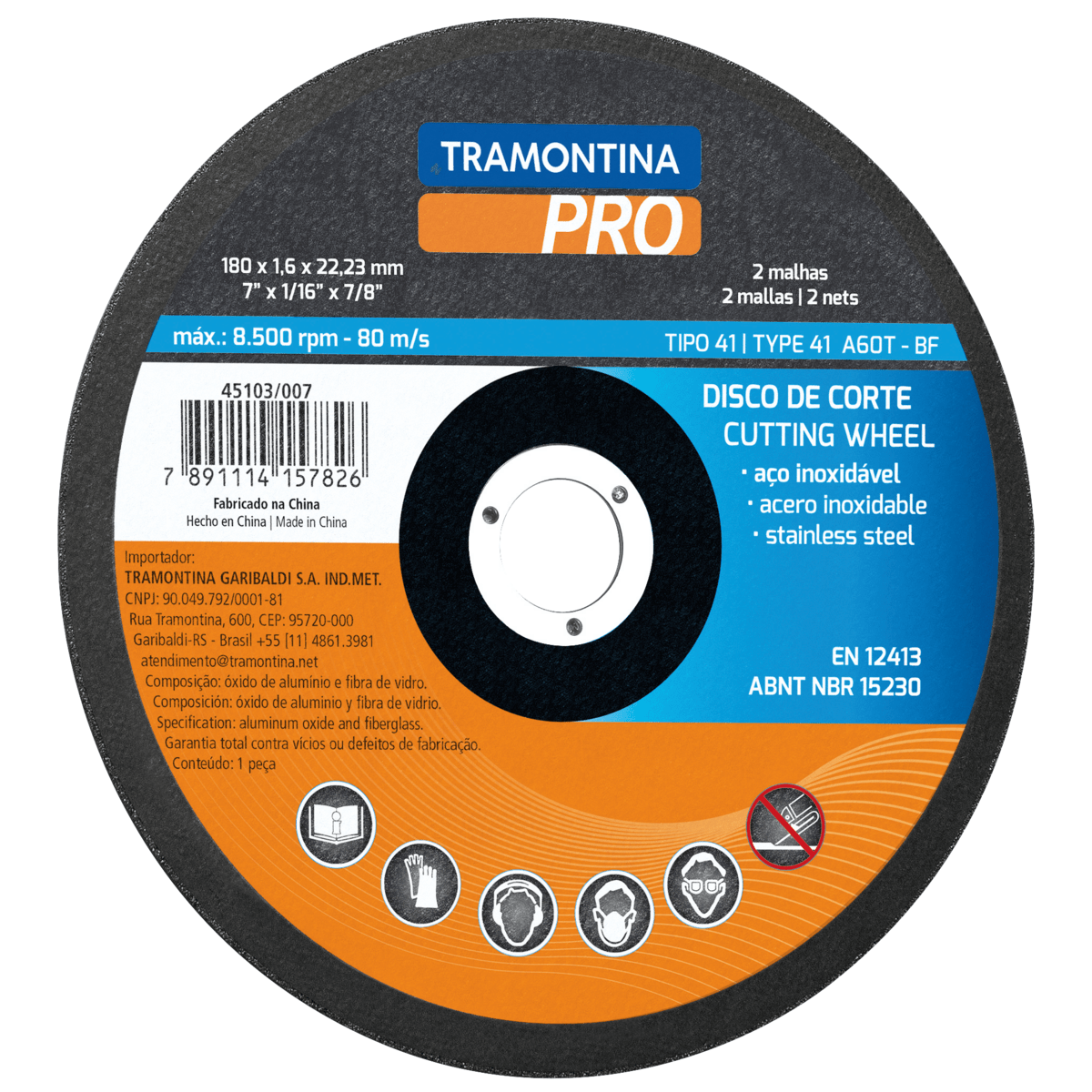 Tramontina 7" Cutting Wheel for Stainless Steel | Supply Master | Accra, Ghana Tools 1.6 x 22.23mm Building Steel Engineering Hardware tool